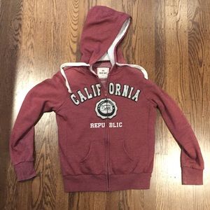 California zip-up hooded sweatshirt. Size Medium.